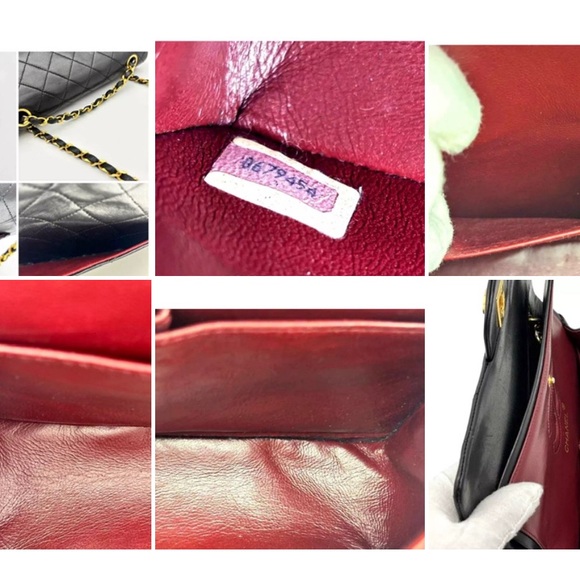 💝Auth Chanel Double Flap Chain Bag Matelasse Lambskin CC Logo Shoulder Black 💝 - Picture 11 of 12